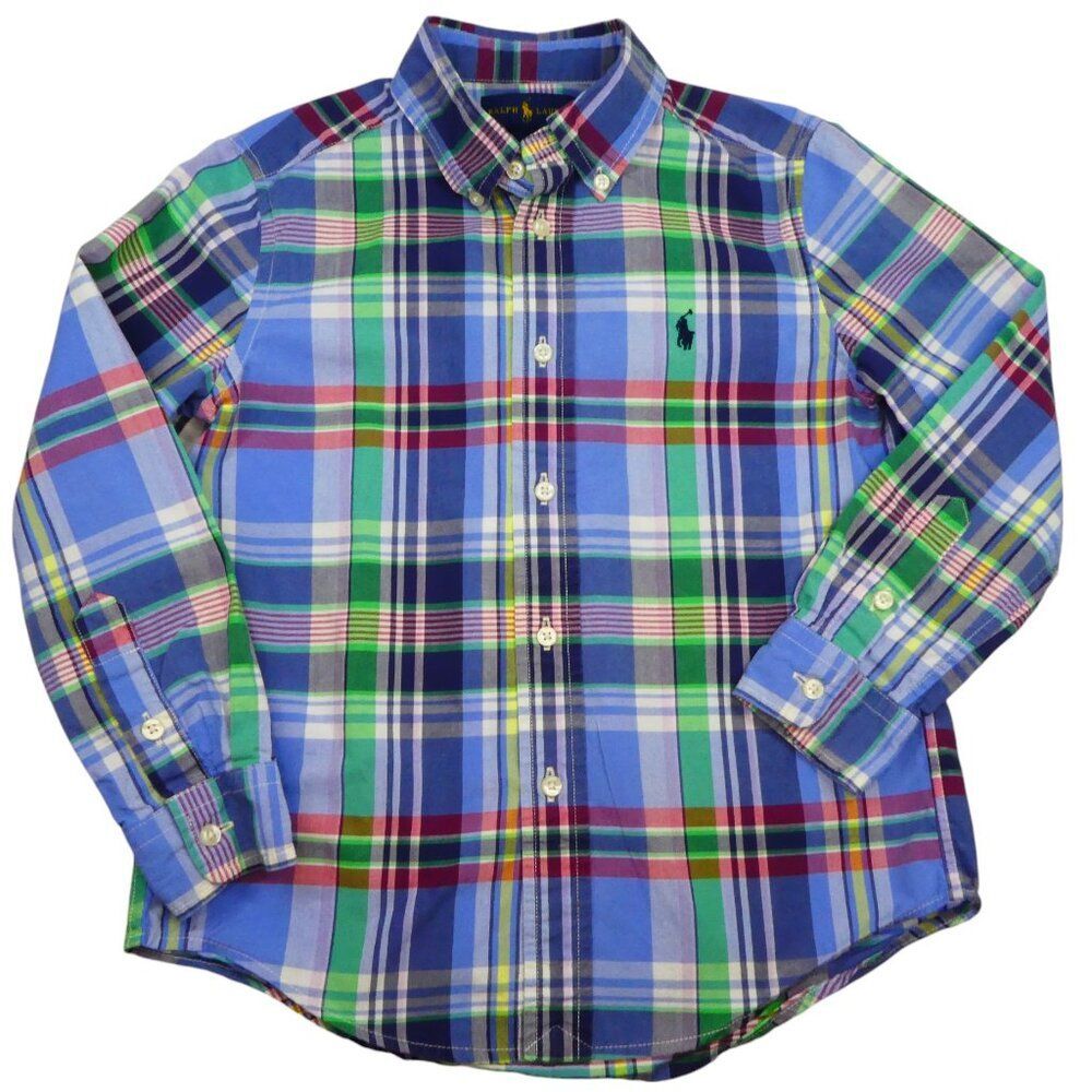 Ralph Lauren Plaid Button Down Boys Shirt, Pony, Size 6, Good Used Condition GUC